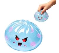 Clear Liquid Bun Butter Squeeze Fidget Ball,Slow Rebound Stress Relief | Cute Smiley & Halloween Evil Face Design, Sensory Squeeze for Desk Decor, Party Favor and Gift Collection