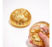 Clear Liquid Bun Butter Squeeze Fidget Ball,Slow Rebound Stress Relief | Cute Smiley & Halloween Evil Face Design, Sensory Squeeze for Desk Decor, Party Favor and Gift Collection