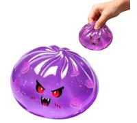 Clear Liquid Bun Butter Squeeze Fidget Ball,Slow Rebound Stress Relief | Cute Smiley & Halloween Evil Face Design, Sensory Squeeze for Desk Decor, Party Favor and Gift Collection