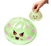 Clear Liquid Bun Butter Squeeze Fidget Ball,Slow Rebound Stress Relief | Cute Smiley & Halloween Evil Face Design, Sensory Squeeze for Desk Decor, Party Favor and Gift Collection