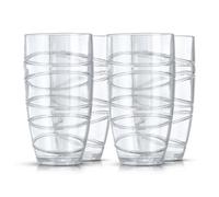 Clear Swirl Plastic Tumblers, Set of 4 LIVIVO Clear One Size