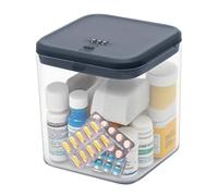 Clear Lockable Storage Box with Combination Lock - Heavy Duty Medicine,Food,Snack & Electronics Organizer Jar,Childproof Phone Jail,Gaming Device Lockbox Container Tank,Self Control Prize Bin (Navy)