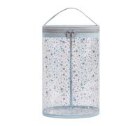 Clear Lotion Cylinder Makeup Bag with Handle Zipper,Heavy Duty Sunscreen Travel Beach Cosmetic Bag,Waterproof PVC SPF Toiletry Bag for Women Girls, 02Light Blue