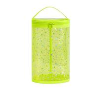 Clear Lotion Cylinder Makeup Bag with Handle Zipper,Heavy Duty Sunscreen Travel Beach Cosmetic Bag,Waterproof PVC SPF Toiletry Bag for Women Girls, 05Fluorescent Green