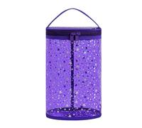 Clear Lotion Cylinder Makeup Bag with Handle Zipper,Heavy Duty Sunscreen Travel Beach Cosmetic Bag,Waterproof PVC SPF Toiletry Bag for Women Girls, 03Purple