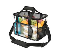 Clear Lunch Box - Large Capacity Zipper Purse with Shoulder Strap - Transparent Concert Bag | for Office Work Sporting Events School Picnic Camping Beach