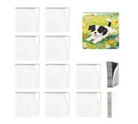 Clear Magnets Set for DIY | 10 Pieces Acrylic Square Photo Frame Making Supplies - Magnet Craft Kit for | for School, Classroom, Kitchen,