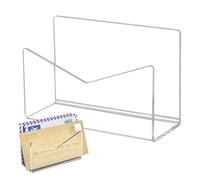 Clear Mail Sorter, Acrylic Organizer Envelope Holder | Acrylic Mail Sorter for Letter Shelf, Letter Sorter Holder for Home, Countertop, Write