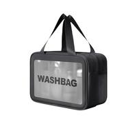 Clear Make Up Bag Large Capacity Cosmetic Waterproof Wash White Handheld Toil Tool Storage Handheld Toilet Travel Cosmetic Laundry with Large Capacity, black, M, Mass Beauty