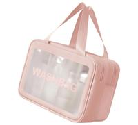 Clear Make Up Bag Large Capacity Cosmetic Waterproof Wash White Handheld Toil Tool Storage Handheld Toilet Travel Cosmetic Laundry with Large Capacity, b, L, Mass Beauty