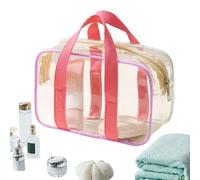 Clear Make Up Bag - Travel Cosmetic Bag, Transparent Toilet Case, Waterproof Zip Bag with Airplane Packaging, Gym Essentials, Beach Holiday Use, Party Concerts, Single attributes, see description, See