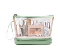 Clear Makeup Bag, Clear Travel Toiletry Bag,Portable Travel Makeup Case | Makeup Organizer, Cosmetic Makeup Case for Toiletries, green, riferimento alla descrizione, Please refer to description