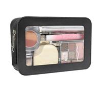 Clear Makeup Bag - Cosmetic Bags Storage | Makeup Bag Pouch | Portable Organizer Waterproof Toiletry Travel Bags for Cosmetics Skincare Products and Beauty Accessories for Daily Use or Travel, Black