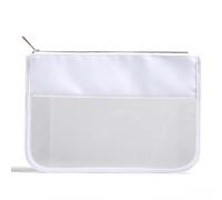 Clear Makeup Bag, DIY Chenille Letter Bag with Zipper, White Cosmetic Bags for Travel, PVC Waterproof Toiletry Pouch for Cosmetic and Travel Toiletry, Transparent Organizer Pouch for Girls and Women