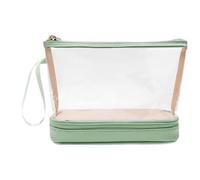 Clear Makeup Bag | Double-Layer Travel Pouch with Zipper | Waterproof Makeup Storage Organizer, Large Capacity Toiletry Bag, Makeup Case for Bathroom
