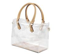Clear Makeup Bag - Large Transparent Tote with Zipper, Waterproof PVC Cosmetic Organizer | Ergonomic Handle Stadium Bag for Concerts, Beach Days, Gym, School, Outdoor Travel Accessories