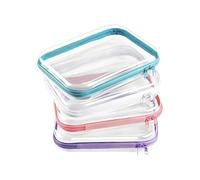 Clear Makeup Bag, Organizer Clear Tote, Travel with 4-Piece Toiletry Storage Set, Transparent Zipper Pouches for Women, Beach, Camping, Vacation, Bathroom, 7.87x4.72x1.97 Inches