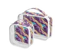 Clear Makeup Bags 2 Pack TSA Approved Toiletry Bag Quart Size Travel Cosmetic Bag Fit Carry-on Toiletries Essential 3264-other