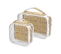Clear Makeup Bags 2 Pack TSA Approved Toiletry Bag Quart Size Travel Cosmetic Bag Fit Carry-on Toiletries Essential 2849-Indian