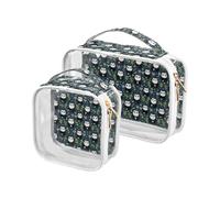 Clear Makeup Bags 2 Pack TSA Approved Toiletry Bag Quart Size Travel Cosmetic Bag Fit Carry-on Toiletries Essential 4099-panda