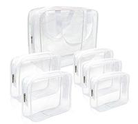 Clear Makeup Bags, APREUTY TSA Approved 6Pcs Cosmetic Makeup Bags Set Waterproof Clear PVC with Zipper Handle Portable Travel Luggage Pouch Airport Airline Vacation Organization for New Year Gifts
