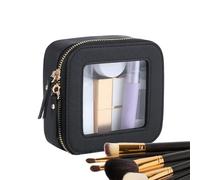 Clear Makeup Bags,PU Leather Waterproof Cosmetic Bag - Zippered Portable Makeup Bag, Lightweight Storage for Home, Camping