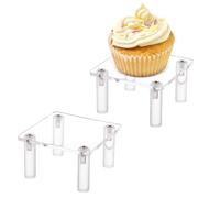 Clear Makeup Display Risers - Square Shape Cupcake Riser Holder - Transparent Acrylic Cupcake Stand For Food Headwear Cosmetics