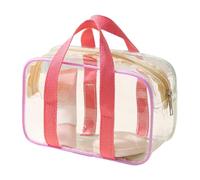 Clear Makeup Organizer Bag, Waterproof Zippered Cosmetic Pouch with Portable Design Airplane, Beach, School, Festival, Work, Travel and Vacation Use for Convenient Access Anywhere 7.87x3.15x4.33in
