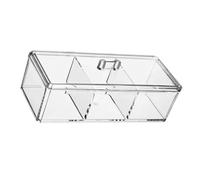 Clear Makeup Storage Box, Acrylic Organizer with Lid, 3 Compartments for Cotton Pads, Jewelry and Cosmetics, Holder Display Cases, Integrated Design