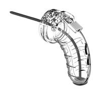 Clear Man Cage 16 4.5" Male Chastity Device W/ Urethra Sound Penis Plug Dilator