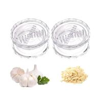 Clear Manual Garlic Twister and Ginger Mincer Tool, Manual Garlic Twister & Masher, Multi-Functional Mincer for Garlics, Onion, Ginger, Nuts, Impact Resistant Kitchen Gadget & Home Accessory，2PC