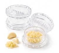 Clear Manual Garlic Twister Mincer & Crusher for Ginger, Herbs, Nuts, 2 Pack, Dishwasher Safe, Kitchen Gadget, for Onion, Chili, Easy Clean, Impact Resistant (2pcs)