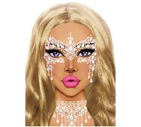 Clear Masquerade Eye Mask Make-Up Fancy Dress Cosplay Face Jewels Sticker