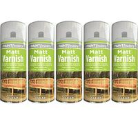 Clear Matt Varnish Spray Top Coat Wood Varnish Can 250ml Pack of 5