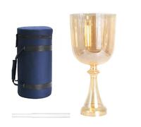 Clear Meditation Crystal Chalice, 6/7/8 Inch 432Hz Handheld Singing Bowl, Meditation Prop, With Carry Case, Acrylic Strikerv, for Sound Healing/Yoga/Meditation 8inch