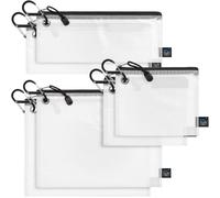 Clear Mesh Zipper Pouches, 6 Pack, 3 Sizes - Cable Organizer & Gear Bags for Tools, Tackle, First Aid, Electronics & Small Tech Storage