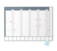 Clear Mind Concepts® A2 Academic Wall Planner 2026-2027 Folded to A4 Compact Academic Year Calendar Aug-Jul Student Study Planner with Notes Section