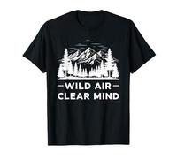 Clear Mind Wild Air Camping Hiking Nature Forest Design T-Shirt