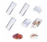 Clear Mini Storage Boxes with Mid Opening Lid, Transparent Travel Cotton Swab Organizer for Cosmetics, Hair Ties, Dental Floss, 4.1 x 1.3 x 0.8 Inches, 4 Pack