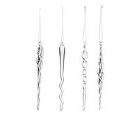 Clear Mixed Glass Icicles - 20-Piece Set, 14-15 cm - Glass Christmas Tree Decorations