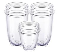 Clear Mixer Mugs Replacement Cups 16 Cup and 12 Short Cup for 250W MB1001 Series