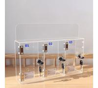 Clear Mobile Phone Storage Box for Classroom Lockable Acrylic Phone Cabinet 3 Slot Individual Lockers for Secure Phone Management Ideal for Schools & Offices