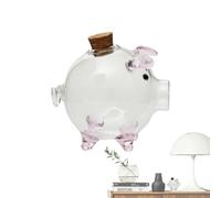 Clear Money Saving Box - Pig Shape Jar Coin Bank, Portable Cash Storage Container, Transparent Savings Vessel | Cute Financial Gift For Girls Kids Children Boys Teaching Allowance Habit Money Manageme