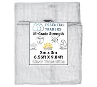 Clear Monotex Heavy Duty Tarpaulin, 100gsm Waterproof Ground Cover Multipurpose Furniture, Caravan, Vehicle, Tool, Camping & Shed Mono Sheet, Medium Weight Reinforced Cotton Mesh (2m x 3m)