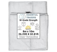 Clear Monotex Heavy Duty Tarpaulin, 100gsm Waterproof Ground Cover Multipurpose Furniture, Caravan, Vehicle, Tool, Camping & Shed Mono Sheet, Medium Weight Reinforced Cotton Mesh (8m x 10m)