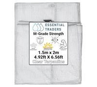 Clear Monotex Heavy Duty Tarpaulin, 100gsm Waterproof Ground Cover Multipurpose Furniture, Caravan, Vehicle, Tool, Camping & Shed Mono Sheet, Medium Weight Reinforced Cotton Mesh (1.5m x 2m)