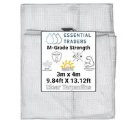 Clear Monotex Heavy Duty Tarpaulin, 100gsm Waterproof Ground Cover Multipurpose Furniture, Caravan, Vehicle, Tool, Camping & Shed Mono Sheet, Medium Weight Reinforced Cotton Mesh (3m x 4m)