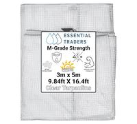 Clear Monotex Heavy Duty Tarpaulin, 100gsm Waterproof Ground Cover Multipurpose Furniture, Caravan, Vehicle, Tool, Camping & Shed Mono Sheet, Medium Weight Reinforced Cotton Mesh (3m x 5m)