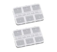 Clear Multifunctional Organizers Case with 6 Sections for Nails Accessories Stationery Storage Multi Compartment Jewelry Organizers