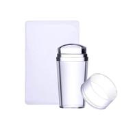 Clear Nail Art Stamp, Clear Silicone Stamping Jelly with Scraper, Transparent Visible Body, No Difference, for DIY Nail Decoration, Transparent Nail Stamp with Plates